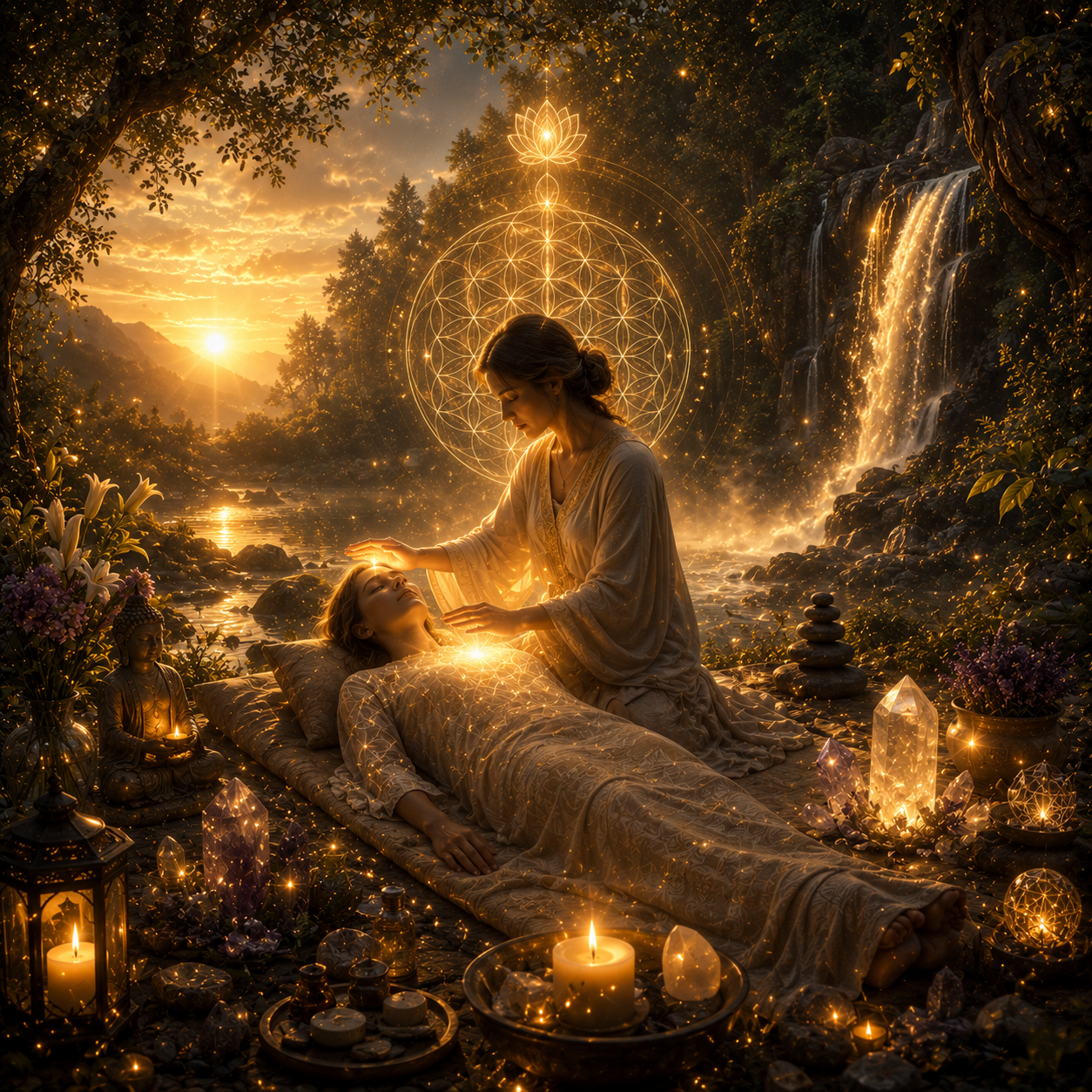 Goldenes spirituelles Motiv