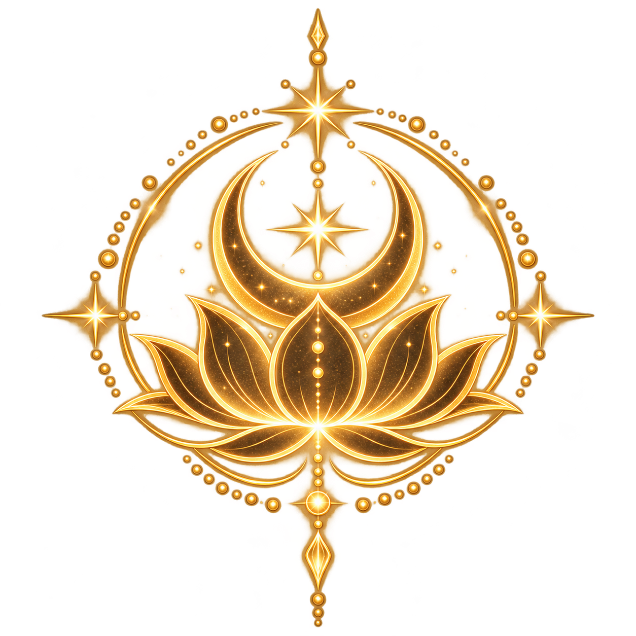 Goldenes Symbol für spirituelle Praxis