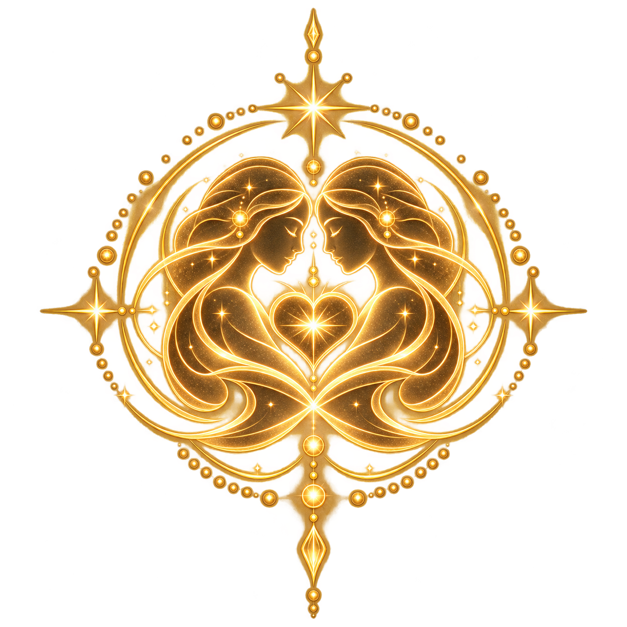 Goldenes Symbol für Beziehung und Verbundenheit